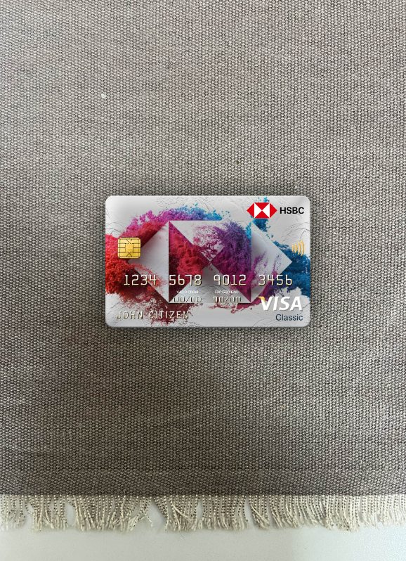 Download Luxembourg HSBC bank visa classic card photolook front Photoshop template